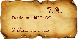 Takács Máté névjegykártya